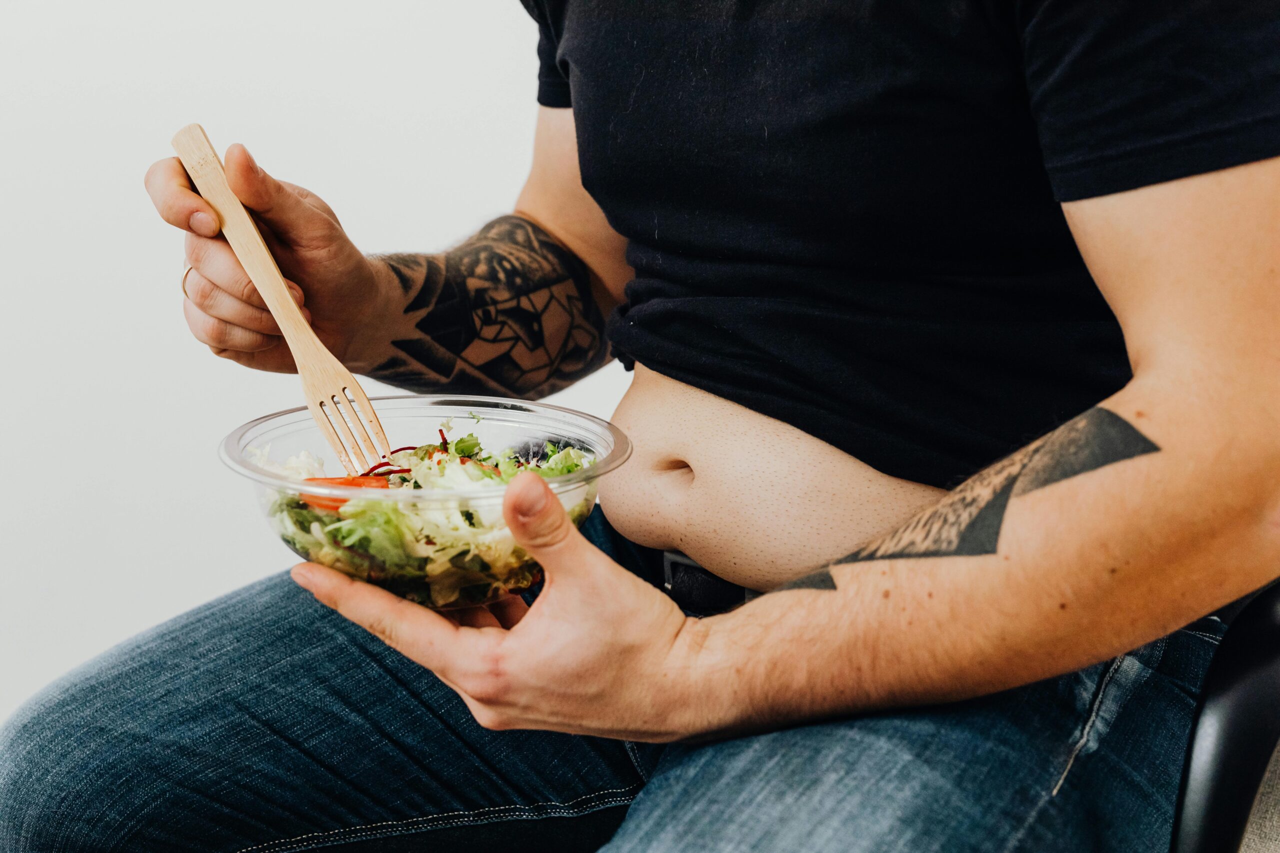 Kostenloses Stock Foto zu ausgewogene ernährung, bauch, denim